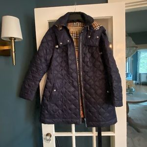 Authentic Burberry Finsbridge Belted Coat Navy Size Large